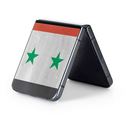 Syria Flag Distressed Galaxy Z Flip5 5G Skin